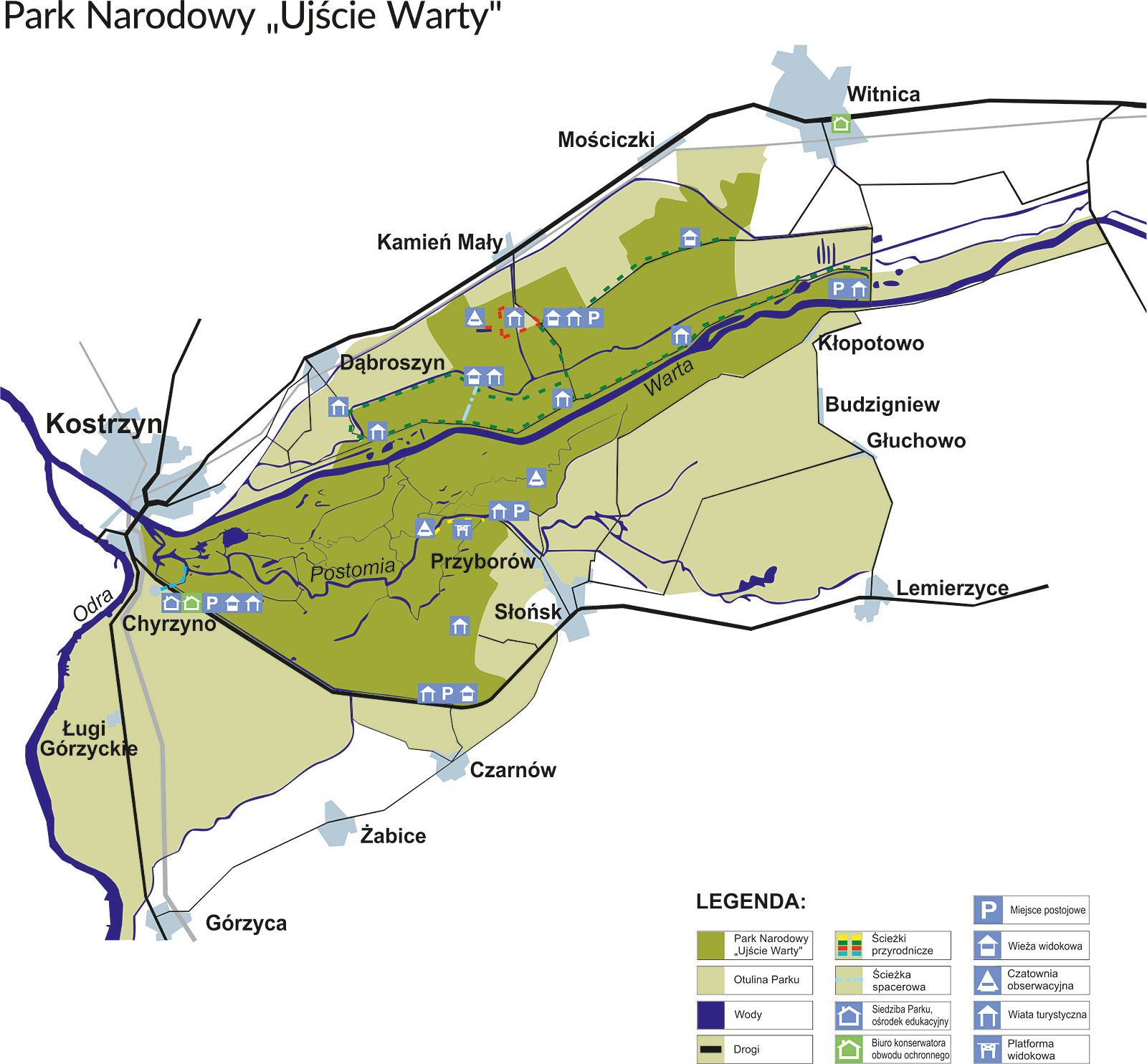 Map of Park Narodowy Ujscie Warty